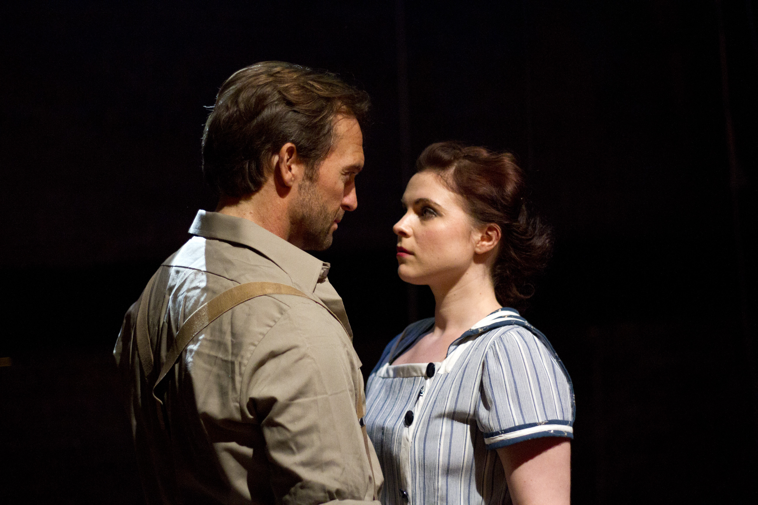 Tim Rogers as Billy Bigelow and Gemma Sutton as Julie Jordan in CAROUSEL. Photo Credit QNQ Creative